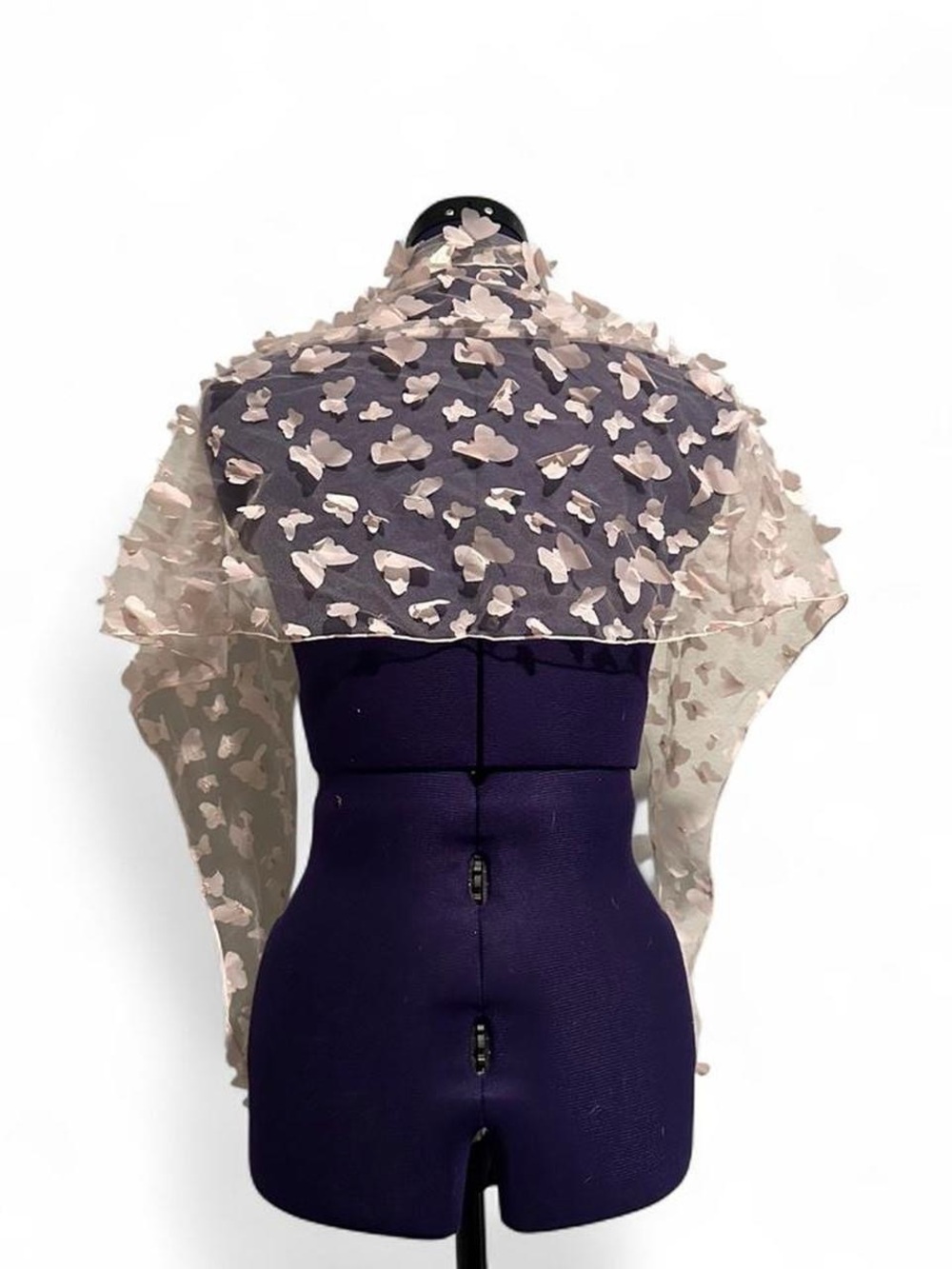 Pink 3D Butterfly Sheer Mesh Scarf
